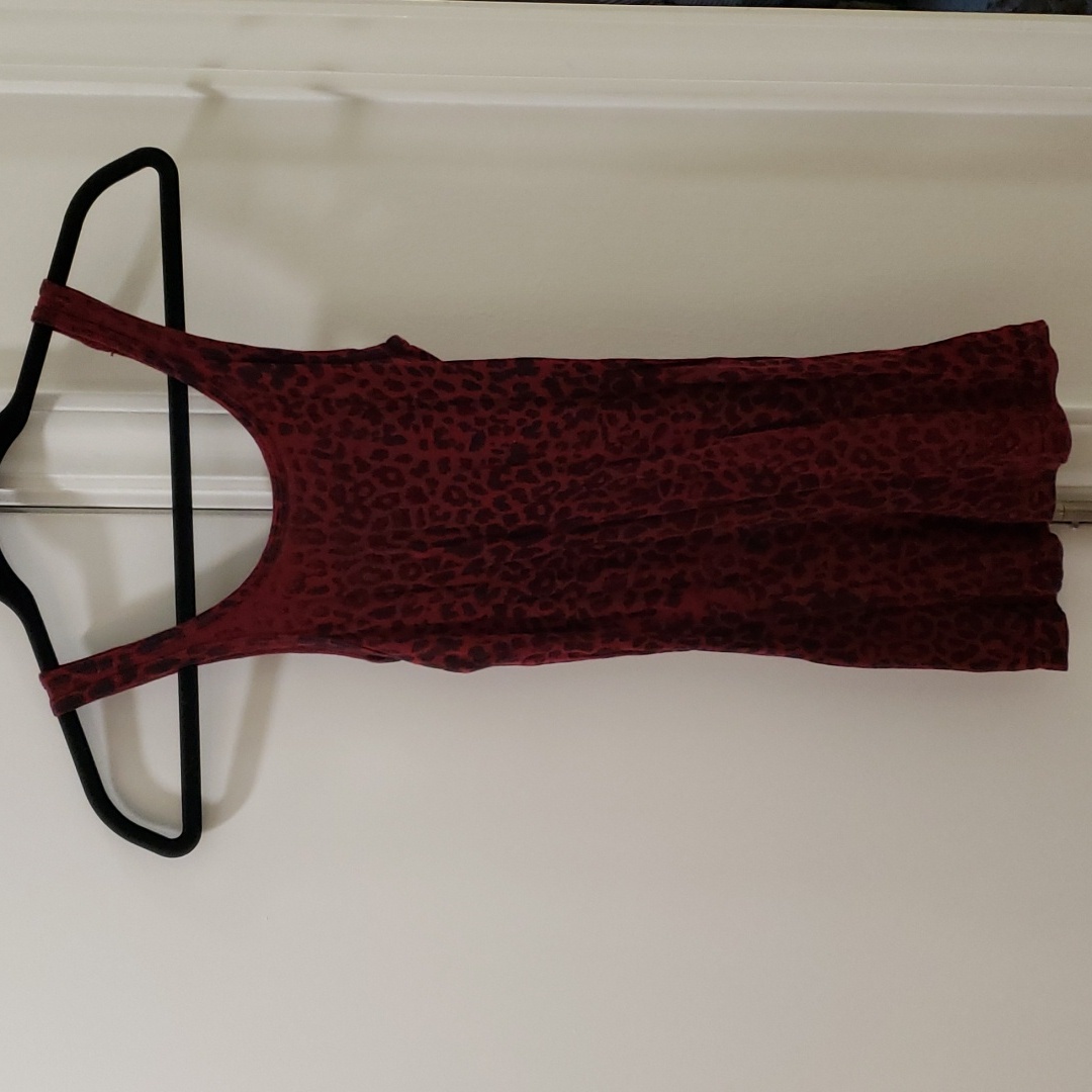 Lucky Brand Red Tank Lepoard Sz M 50 Cotton 50 Modal